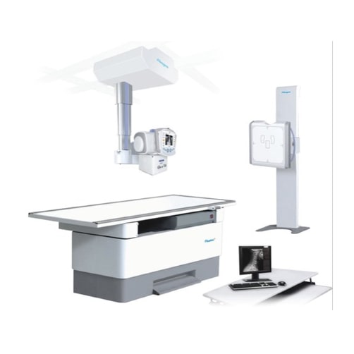 An X-ray machine with a computer attached to it.