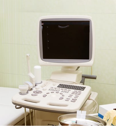 An ultrasound machine with a monitor